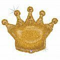 Шар (36"/90см) Фигура, Корона золотая, Голография